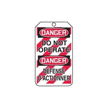 Accuform Danger, PF-Cardstock, 3-1/4 in Width, 1/4 in Height, , 5 PK TMF212PTM